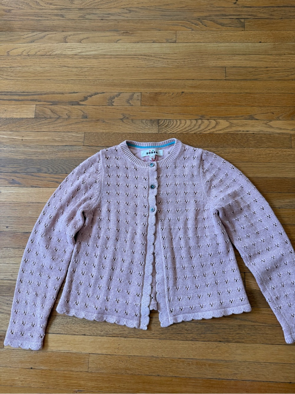 NWT Mini Boden Sparkle Occasional Cardigan in Vintage Pink